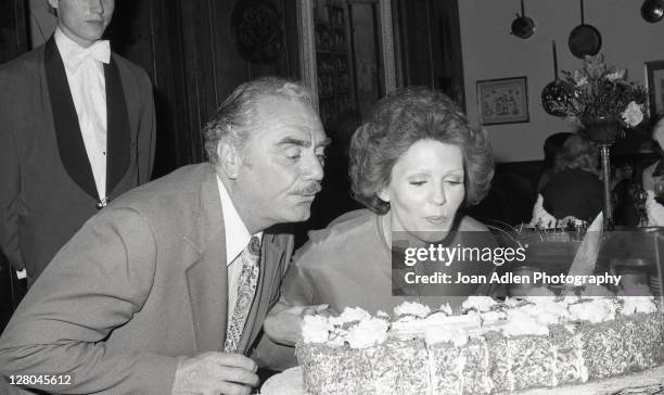 Ernest Borgnine with wife Tova at launch party her Tova 9 cactus masque on May 12 1978 at the in Los Angeles, California.