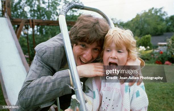 Actor and comedian Martin Short poses with daughter Katherine Elizabeth in 1989 in Los Angeles, California. (Photo by Joan Adlen/Getty Images