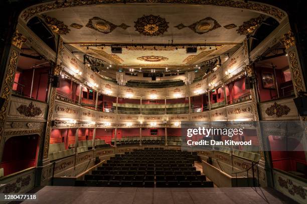 An interior shot of the Bristol Old Vic theatre on October 15, 2020 in Bristol, England. The theatre company based at Bristol's Theatre Royal, the...