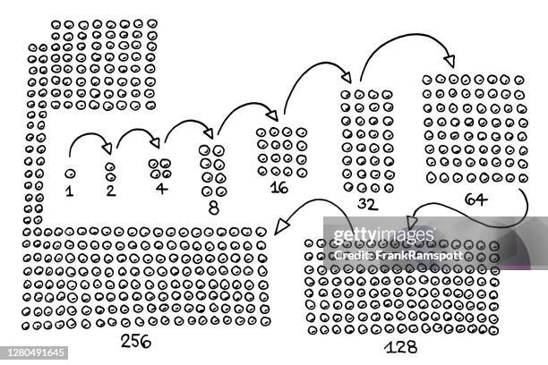 exponentielles wachstum infografik zeichnung - viele gegenstände stock-grafiken, -clipart, -cartoons und -symbole