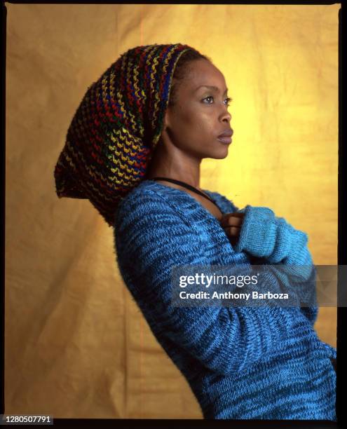 Portrait of American R&B, Jazz, and Pop singer Erykah Badu , New York, New York, 2000.