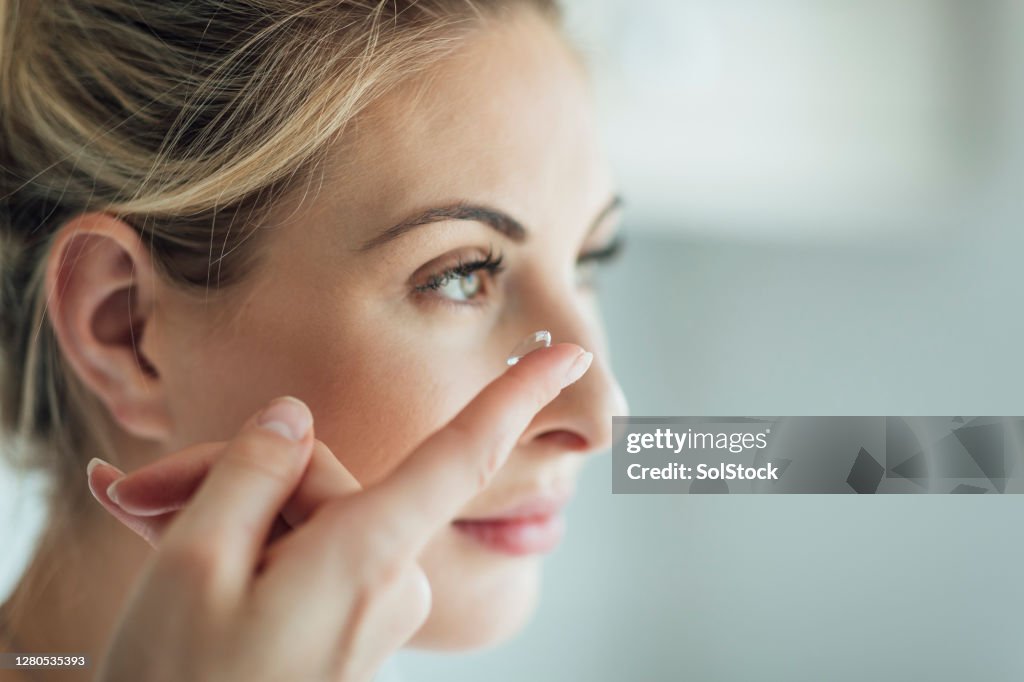 Putting in A Contact Lens
