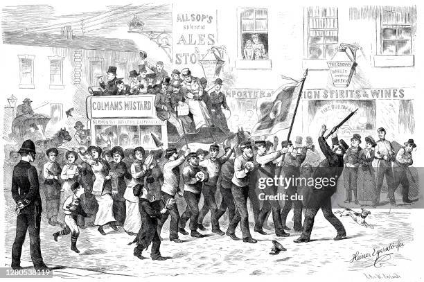the salvation army in london during a parade - salvation army flag stock illustrations