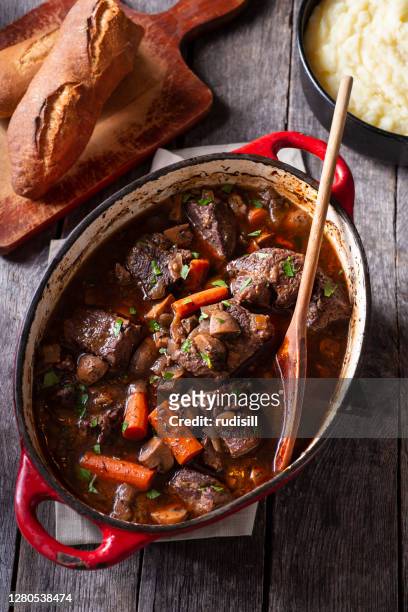 beef bourguignon - beef stew stock pictures, royalty-free photos & images