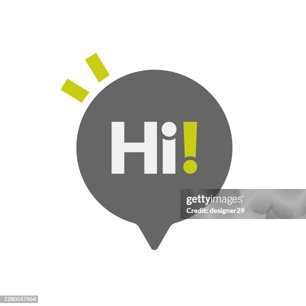 hi speech bubble icon vector design. - thinking bubble stock illustrations