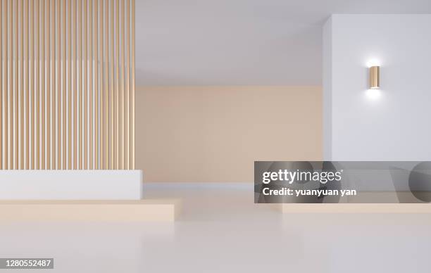 3d rendering exhibition background - office minimalist stockfoto's en -beelden