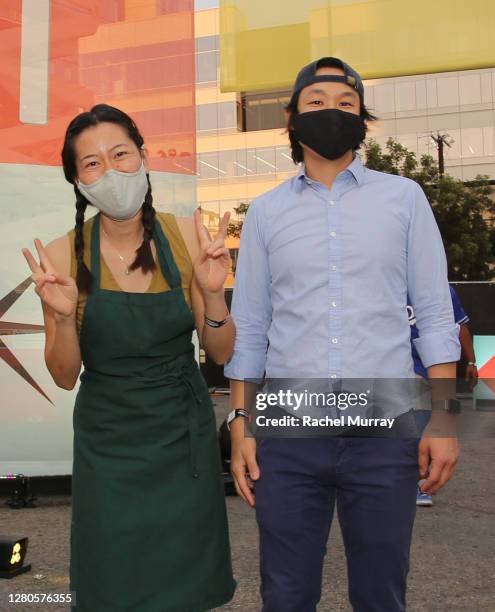 Jen Yee and Akira Akuto of Konbi LA's top chefs and restaurants took part on October 15, 2020 in the first-ever The Resy Drive Thru, presented by the...