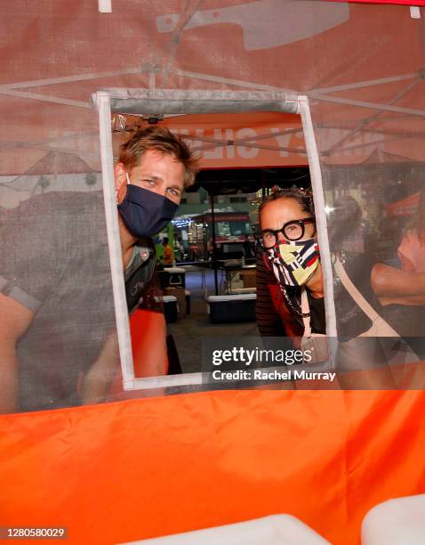 Chef Curtis Stone and Chef Nancy Silverton at The Resy Drive Thru. LA's top chefs and restaurants took part on October 15, 2020 in the first-ever The...