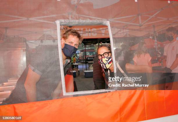 Chef Curtis Stone and Chef Nancy Silverton at The Resy Drive Thru. LA's top chefs and restaurants took part on October 15, 2020 in the first-ever The...
