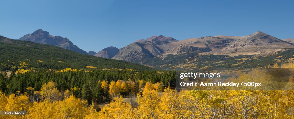 Scenic view of mountains against clear sky, Cut Bank, Montana, United States