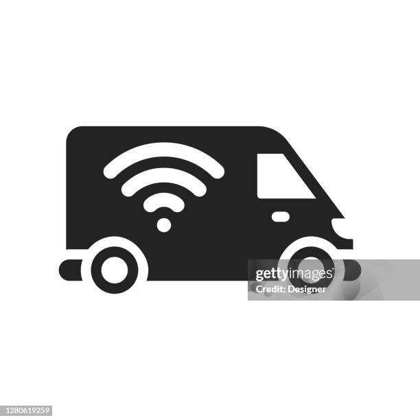 smart logistics icon, vector symbol illustration. - digitalisation process stock illustrations