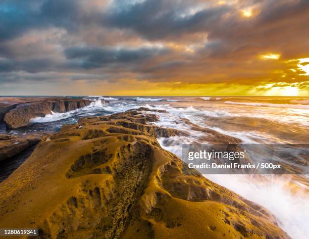 scenic view of sea against cloudy sky during sunset,san diego,california,united states,usa - costa diego imagens e fotografias de stock