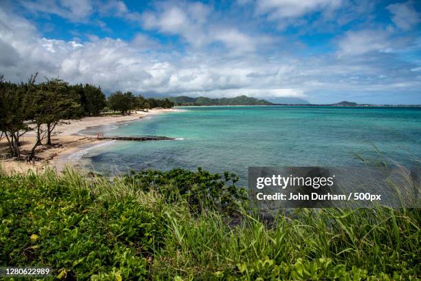 scenic view of sea against sky,kailua beach,united states,usa - kailua beach stock pictures, royalty-free photos & images