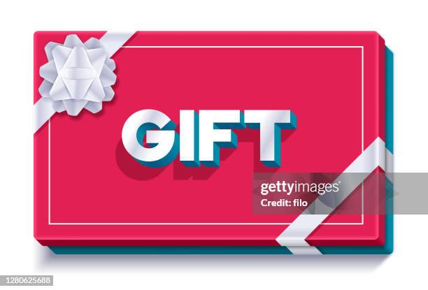 gift box gift card holiday present - goodie bag stock illustrations