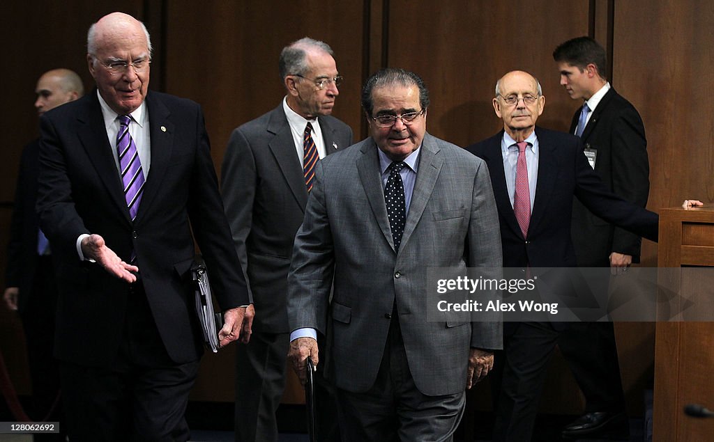 Supreme Court Justices Scalia And Breyer Testify Before Senate Judiciary Cmte