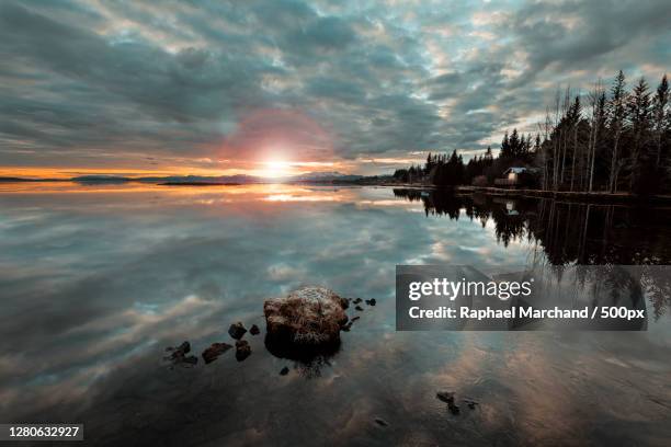 scenic view of sea against sky during sunset - marchand stock pictures, royalty-free photos & images