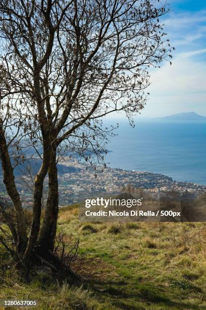 scenic view of sea against sky,vico equense,naples,italy - vico equense stock pictures, royalty-free photos & images