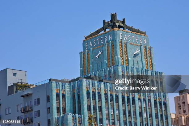 eastern columbia lofts, 849 s. broadway in broadway theater district, los angeles, california, usa, may 2010 - los angeles art deco stock pictures, royalty-free photos & images