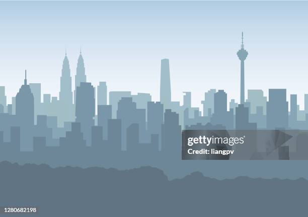 ilustraciones, imágenes clip art, dibujos animados e iconos de stock de ciudad - kuala lumpur