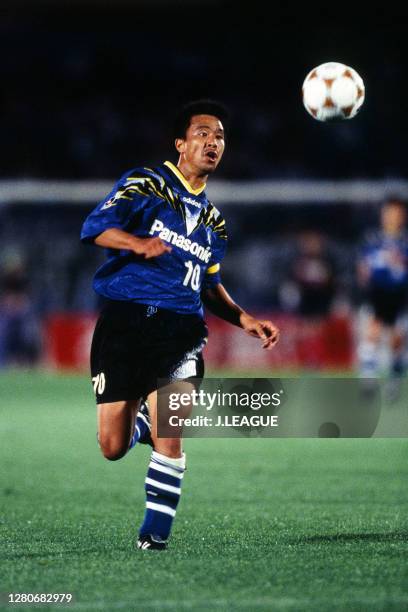 Hiromitsu Isogai of Gamba Osaka in action during the J.League Yamazaki Nabisco Cup Group A match between Gamba Osaka and Yokohama Marinos at the Expo...