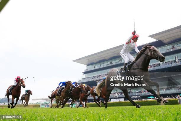 Kerrin McEvoy on Classique Legend wins race 7 the TAB Everest during Sydney Racing at Royal Randwick Racecourse on October 17, 2020 in Sydney,...