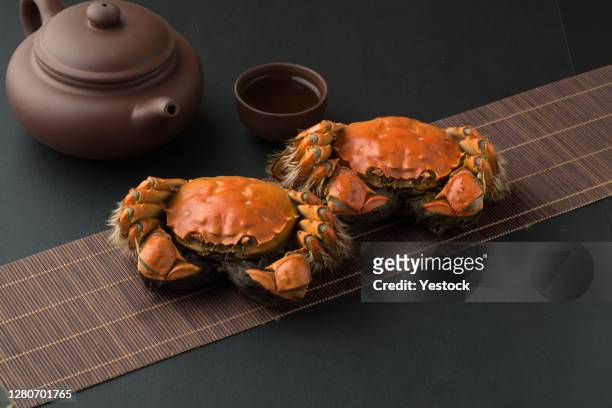 chinese mitten crab - crab meat stock pictures, royalty-free photos & images
