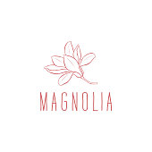 Magnolia. Vector logo template