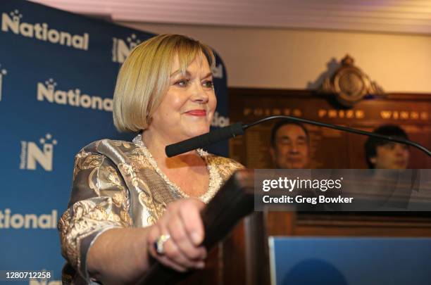 National leader Judith Collins on October 17, 2020 in Auckland, New Zealand. National leader Judith Collins concedes the 2020 New Zealand General...