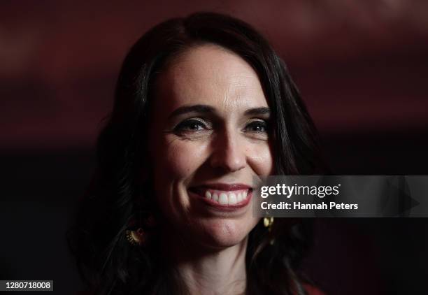 Labour Party leader and New Zealand Prime Minister Jacinda Ardern celebrates with supporters after claiming victory during the Labor Party Election...