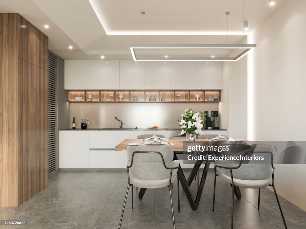 Modern Apartment Dining Room Interior High-Res Stock Photo - Getty Images