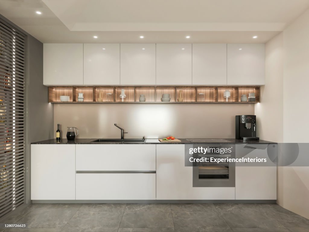 Modern Apartment Kitchen Interior High-Res Stock Photo - Getty Images