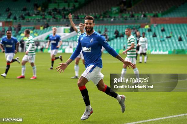 Connor Goldson of Rangers celebrates after scoring his team's first goal during the Ladbrokes Scottish Premiership match between Celtic and Rangers...
