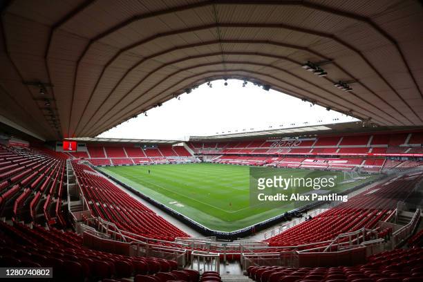 General view inside the stadium prior to the Sky Bet Championship match between Middlesbrough and Reading at Riverside Stadium on October 17, 2020 in...