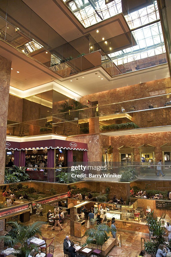 Trump Tower, interior, showing cafe, New York, N