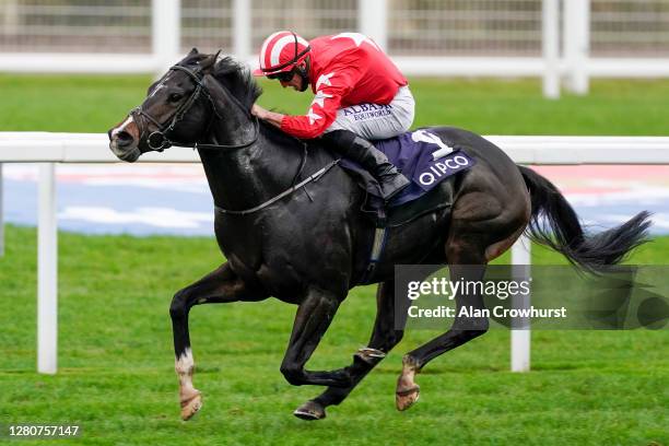 Tom Marquand riding Njord wins The Balmoral Handicap during the Qipco British Champions Day at Ascot Racecourse on October 17, 2020 in Ascot,...