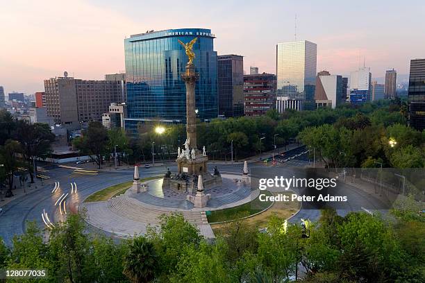 el angel and independence monument, mexico city, mexico - independence monument stock pictures, royalty-free photos & images