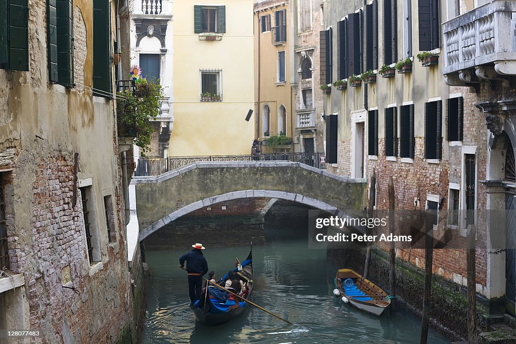 Gondola in canal, Venice, Italy