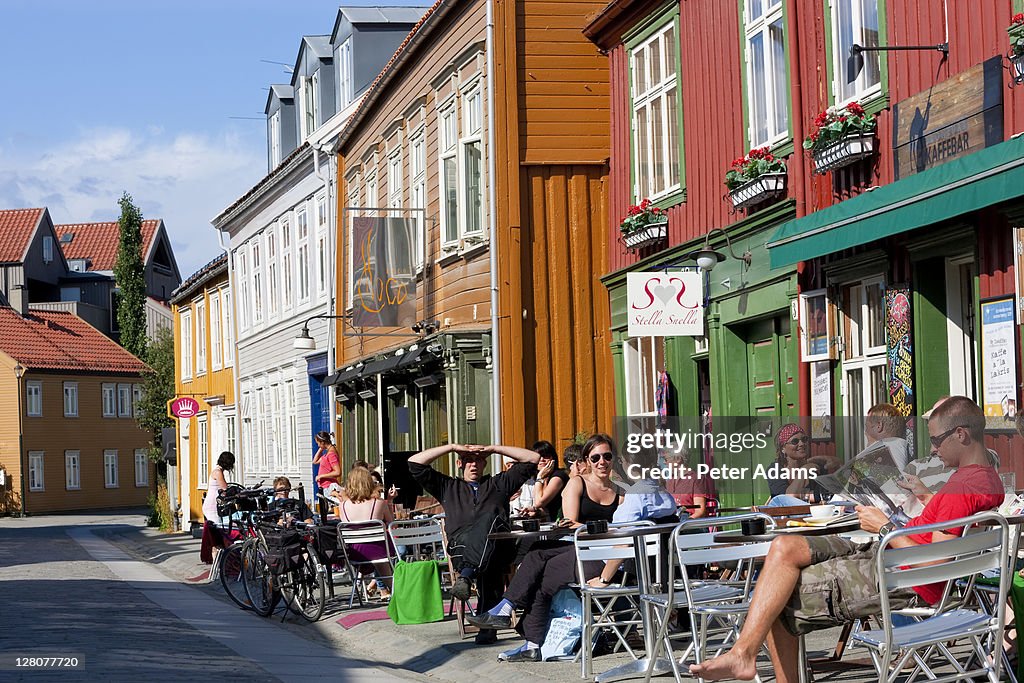 Outdoor cafe,Trondheim, Sor Trondelag, Norway