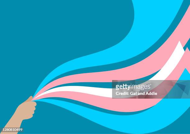 transgender-flagge aus bändern - geschlechtssymbol stock-grafiken, -clipart, -cartoons und -symbole