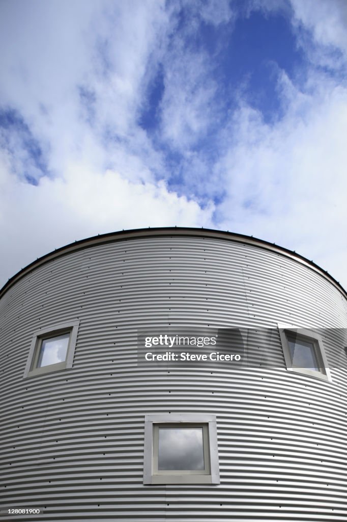 Window pattern on corrigated metal building