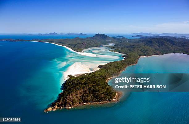 whitehaven beach, whitsunday island, queensland, australia - whitsunday island stockfoto's en -beelden