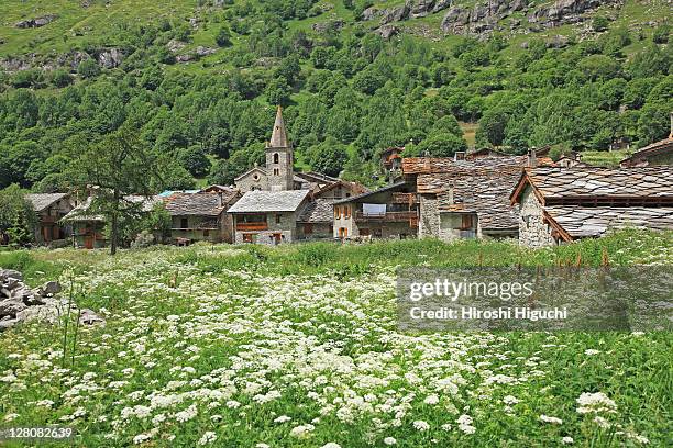 bonneval-sur-arc, parc national de la vanoise, savoie, france - vanoise national park stock pictures, royalty-free photos & images