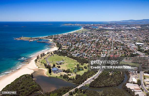 aerial view of wollongong new south wales, australia - wollongong bildbanksfoton och bilder