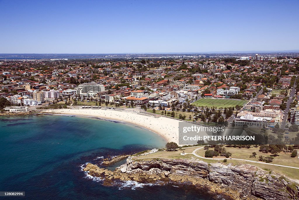 Aerial of Coogee Beach, Sydney, New South Wales, Australia