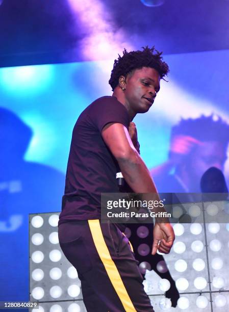 Rapper Roboy performs onstage during Parking Lot Concert Series presents: Gucci Mane & The New 1017 at Gateway Center Arena on October 17, 2020 in...