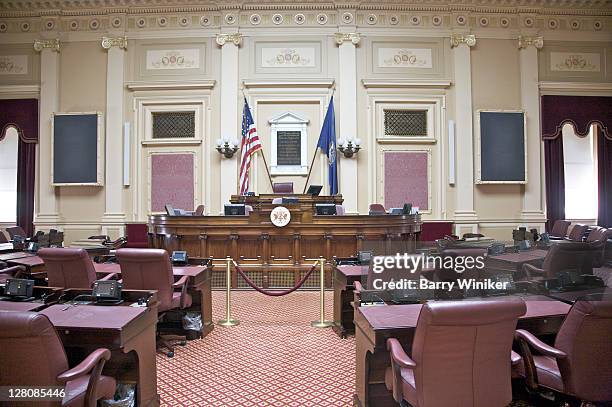 senate chamber, 190406, virginia capitol, richmond, va, u.s.a. - congress stock-fotos und bilder