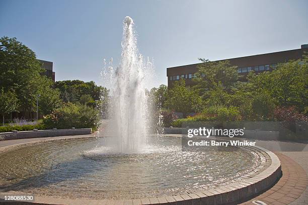 fountain near charles b. wang center, stony brook university, long island, ny, u.s.a. - stony brook stato di new york foto e immagini stock