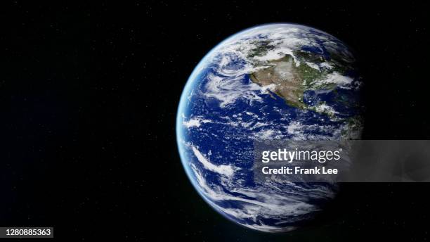 planet earth against black background - satellite view fotografías e imágenes de stock