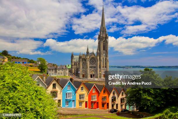 st colman's cathedral, cobh, county cork, ireland - cork city stockfoto's en -beelden