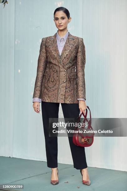 Linda Caridi poses during the 18th Alice Nella Città on October 17, 2020 in Rome, Italy.